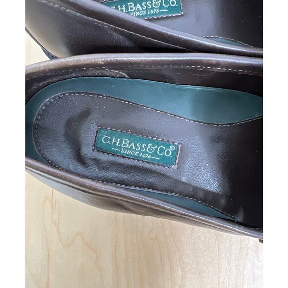 G.H.Bass Brown Leather Penny Loafers with Metal Bar Women's Size 9 - Picture 6 of 8